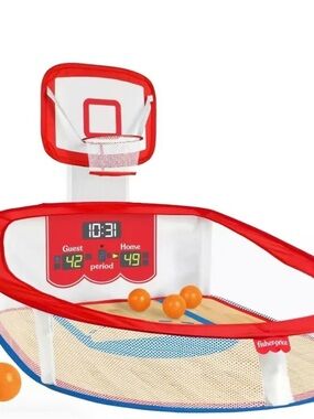 Fisher-Price Red and White Kids Indoor Basketball Playset